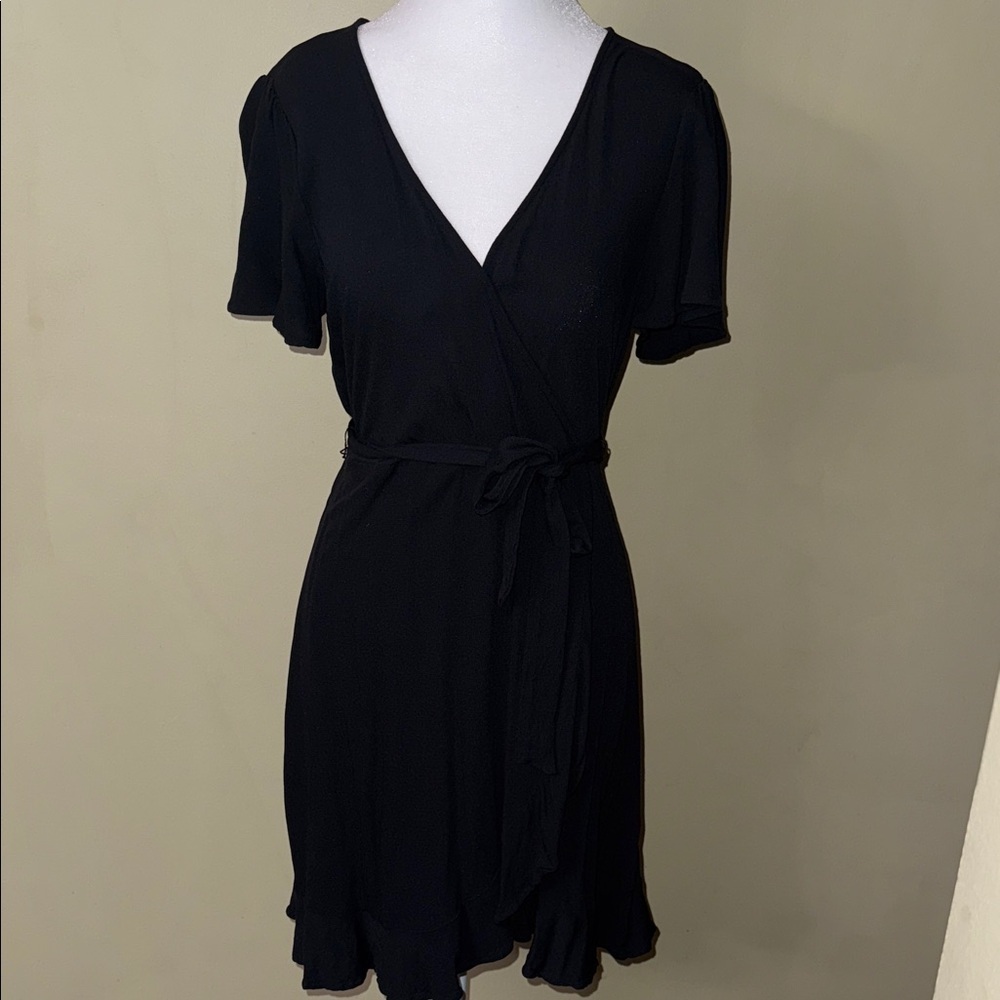 SO Black Mini Wrap Dress